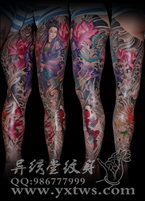 包腿传统彩色纹身