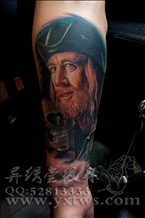 加勒比海盗肖像纹身