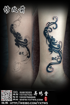  美女小腿图腾纹身修改  
