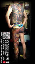 全身彩色大龙半成品纹身