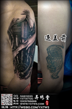 机械遮盖纹身