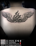 背部翅膀纹身