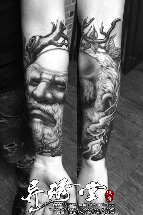 达摩小臂纹身