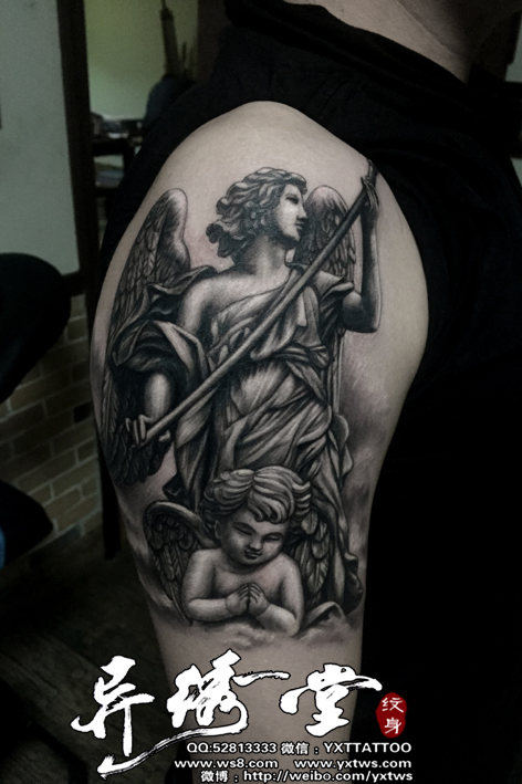 大天使小天使纹身