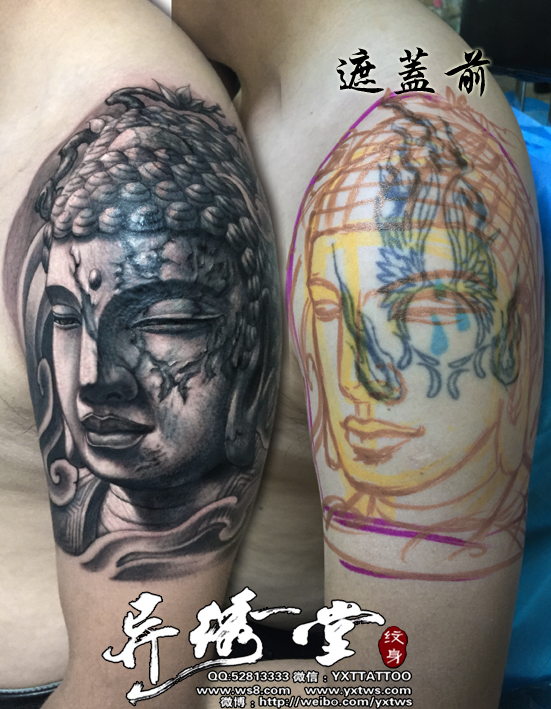 遮盖佛头纹身