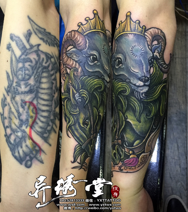 遮盖小臂失败纹身