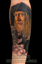 加勒比海盗肖像纹身