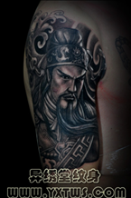 三国人物关羽纹身