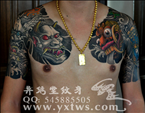 传统肖像半甲纹身