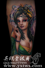 美女琵琶精纹身