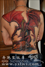 彩色翼龙纹身