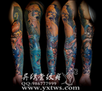 彩色花臂纹身